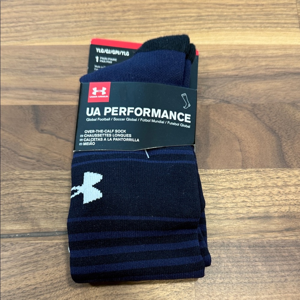 Under Armour Youth Black and Blue Athletic Socks